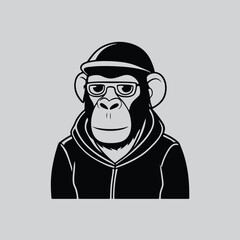 Stylized Chimp Character for Merch Design
