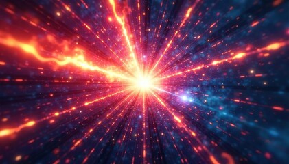 Vibrant Cosmic Explosion Dynamic Starburst Radiating Outwards at Impossible Speeds, Perfect for Sci-Fi, Fantasy, and Energy Projects