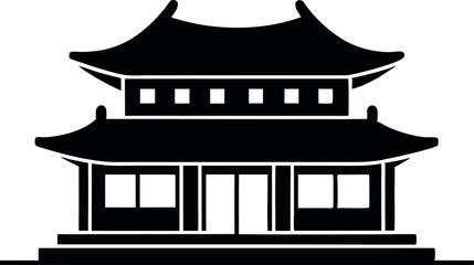 Korean Traditional House Vector Illustration for Culture Themes