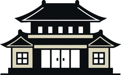 Simple Korea House Vector Art for Travel and Heritage Design