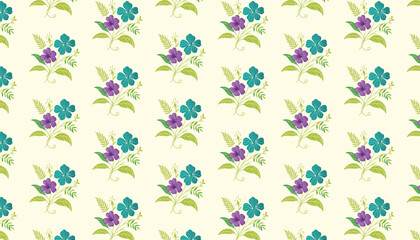 seamless floral pattern crafted from one line roses and soft outlines for textile designers

