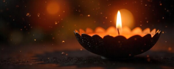 Flickering Candlelight Ornate Candlestick and Warm Ambient Glow, Perfect for Spirituality, Meditation, and Relaxation Themes