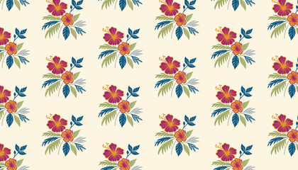 stylish hand drawn flowers repeat in a seamless floral pattern ideal for packaging and textiles

