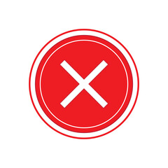 Check marks - red cross icon simple - vector .