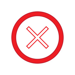 Obraz premium Red X cross icon.