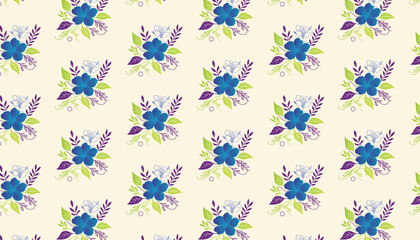 one line botanical sketches repeat in a seamless floral pattern for bedsheets and fabric prints

