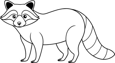 Fototapeta premium Raccoon Line Drawing Vector for Animal Illustration Collection