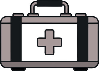 Obraz premium Minimal First Aid Kit Line Art for Emergency Vector Graphics