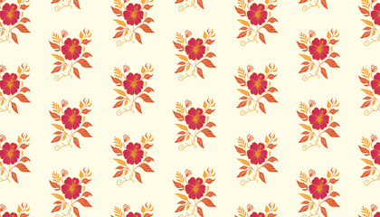 modern seamless floral pattern with natural line flowers for use in wrapping and home decor

