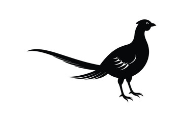 Silhouette art illustration of a Pheasant.eps