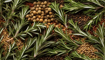 intricate spice herb blend seamless texture rosemary coriander