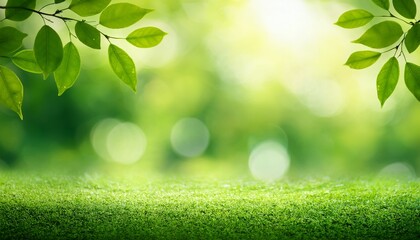 green nature bokeh background for summer banner