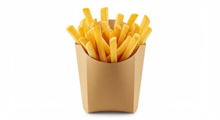 黄金色に輝くカリカリポテト 紙袋入り 食欲をそそる撮影. AI Generated
