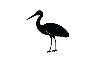 Silhouette art illustration of a Stork.eps