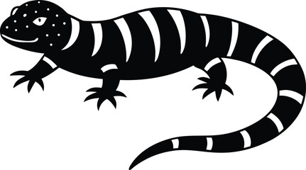 gila monster on white background.eps
