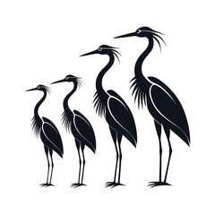 Fototapeta premium Graceful Heron Poses in Shadow Form