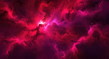 Vast Cosmic Nebula With Swirling Colors And Distant Stars