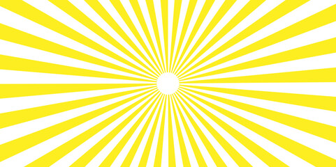 Retro pixelated backdrop for Anime or manga. Yellow color and white color Sunburst for the background. Spiral starburst and striped pattern abstract geometric retro sunrays line wavy texture.
