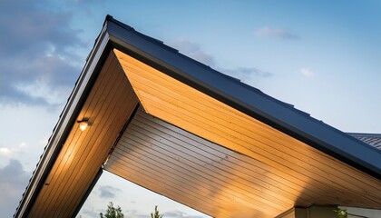 modern home exterior eaves closeup