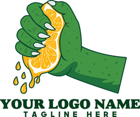 Hand squeezing a lemon, fresh juice concept.