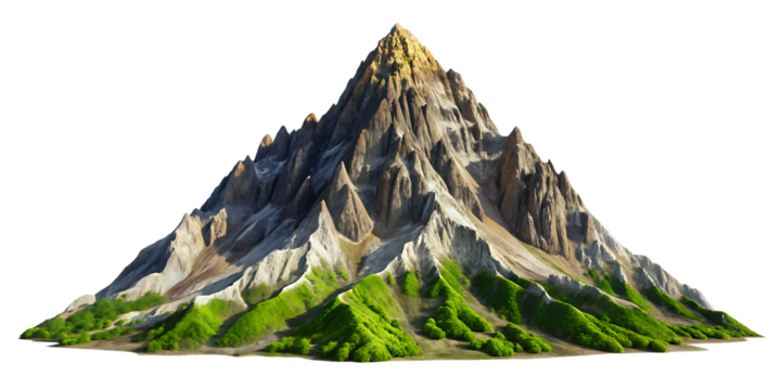 mountain isolated on white background,png, ai generated.