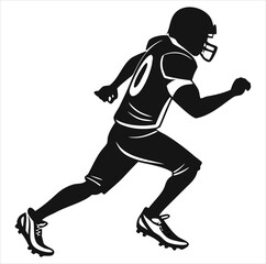 American football player Vector. rugby player Vector. Free SVG silhouette of an American football ball for members, featuring clipart-style imagery and detailed stitching. Includes a vector icon of a 
