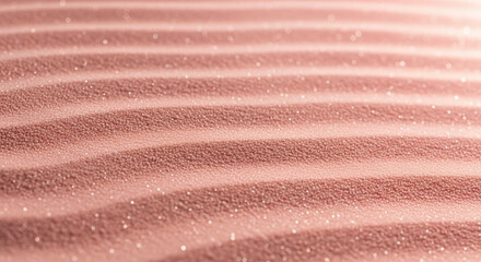 Pink Sand Textured Surface Background With Rose Gold Glitter and Subtle Ripple Patterns Featuring Soft Diffused Lighting and Muted Pastel Tones in Calm Serene Abstract Composition