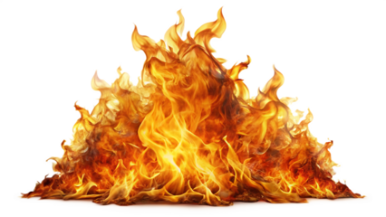 realistic fire flame isolated on white backgroundpng,ai generated.