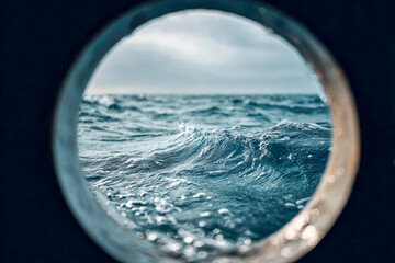 Abstract background with brass porthole