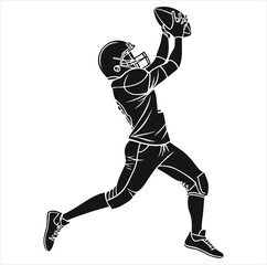 Naklejka premium American football player Vector. rugby player Vector. Free SVG silhouette of an American football ball for members, featuring clipart-style imagery and detailed stitching. Includes a vector icon of a 