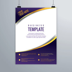 Obraz premium Minimalist Purple Brochure Design with Gold Details 