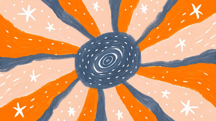 Radiating Starburst Pattern with Central Swirl for Dynamic Backgrounds and Artistic Compositions