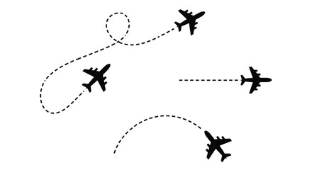 Abstract Representation of Airplane Flight Paths and Journeys Through the Sky