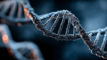 Close-up view of dna strands highlighting genetic complexity