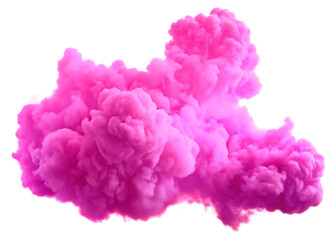 Obraz premium explode pink clouds shapes isolated on white background PNG , AI GENERATED