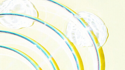 Abstract Rainbow Arches with Light Refraction and Cloud-like Shapes for Modern and Artistic Backgrounds