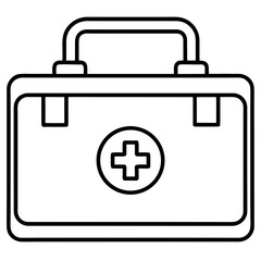 First Aid Box Minimal Line Icon Vector