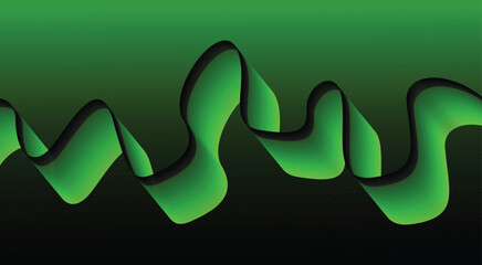 Blend Flowing Curved Smooth Background Green Color Abstract Design Vector Illustration