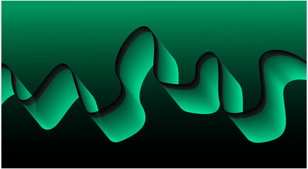 Blend Flowing Curved Smooth Background Green Cyan Color Abstract Design Vector Illustration