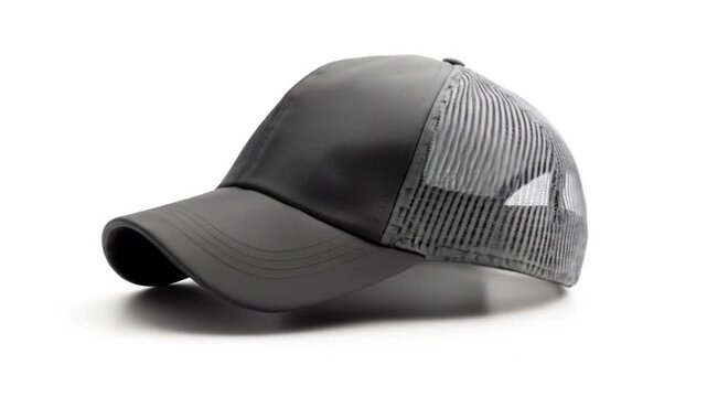 Sleek gray cap on white background