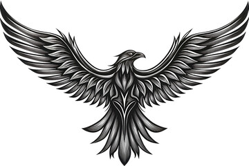 Fototapeta premium stylized bird illustration with intricate details isolated on white background PNG , AI GENERATED