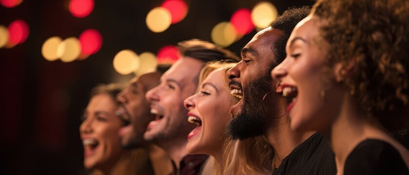 The joyful group celebrating life through music and performance together.