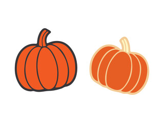 pumpkin icon set isolated on white background