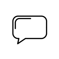 Naklejka premium Speech bubble icon in minimalist design on white background 