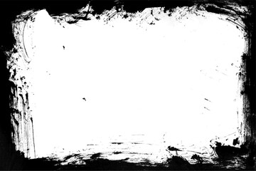 Grunge border texture background. Grunge style frames are black on a white background.