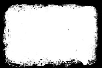 Grunge border texture background. Grunge style frames are black on a white background.