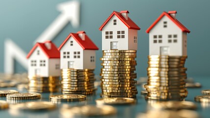 Concepto de ahorro para la compra de casas, concepto de sector inmobiliario.