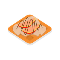3D Isometric Flat  Illustration of Homemade Pastry. Item 4