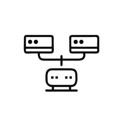 Graphic connected server units with dots on network data