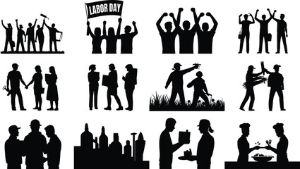 Diverse Labor Silhouettes